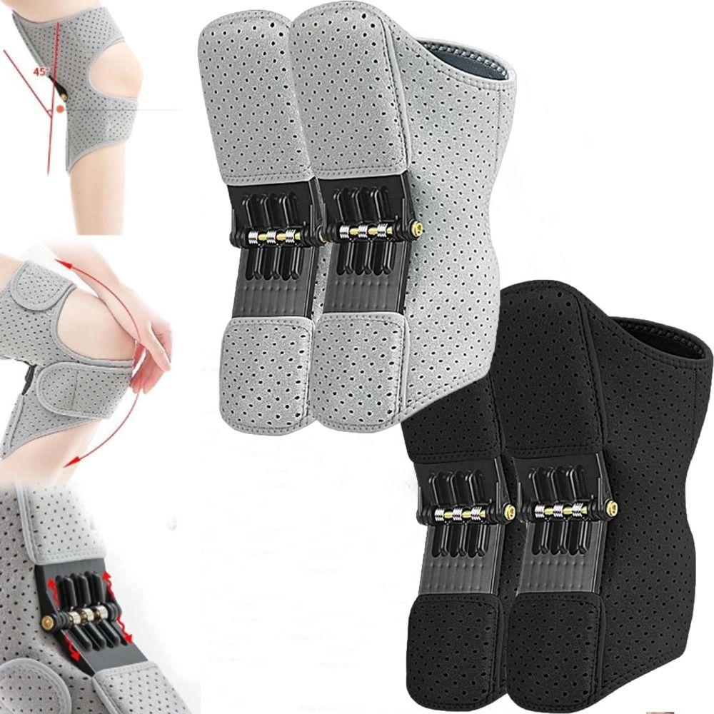 1Pair with Powerful Rebound Springs Knee Protection Booster Breathable Knee Booster