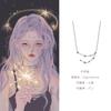 JMI Zodiac Necklace Silver 12 Constellations Constellation Astrology Pendant CZ Star 14K Silver Plated Fine Chain Simple Fine Birth Accessories