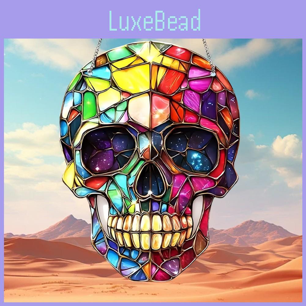 Fashion Colorful Skull Pattern Acrylic Glass Pendant For Party Gifts And Celebrations