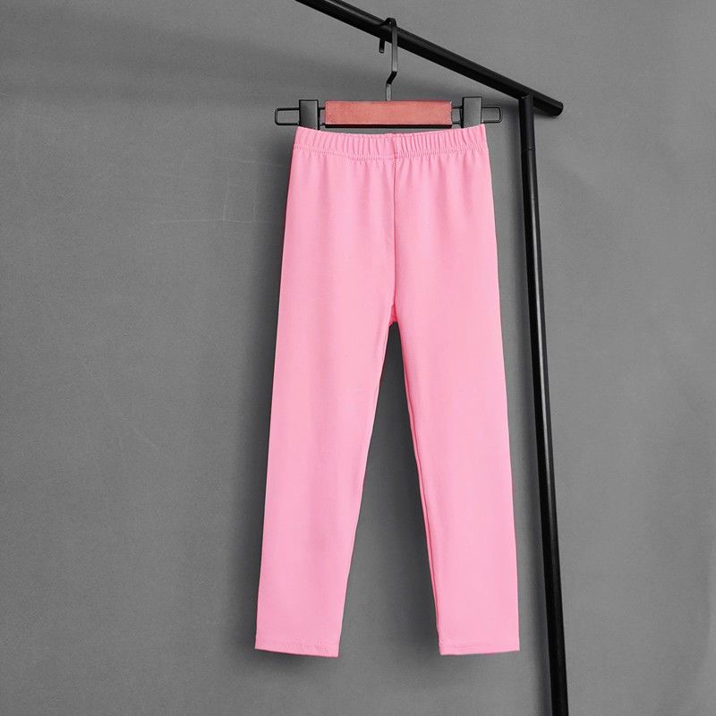 Girls' Solid Color Modal Leggings for Spring and Summer Versatile Casual Pants