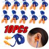 10PCS Tapered Insulation Earplug Corded Ear Plugs Silicone Noise Earplug  for Abatement Noise
