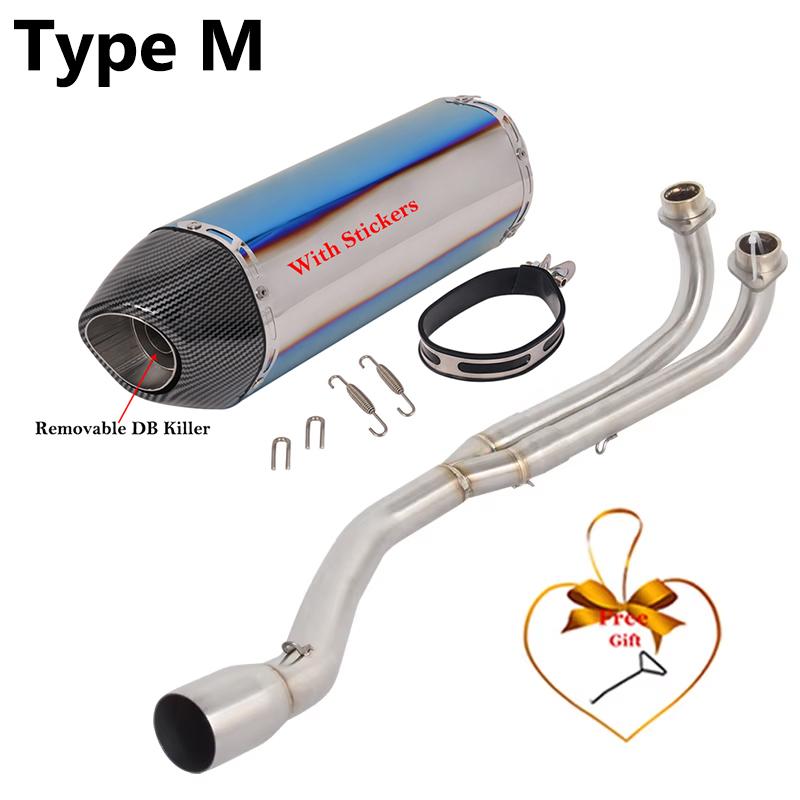 Full Systems For Yamaha TMAX 500 T-MAX 500 T MAX500 2001 - 2007 Motorcycle Exhaust Escape Fornt Mid Link Pipe Muffler DB Killer