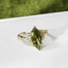 Exquisite Vintage Zircon Rings French Style Shining Rings Elegant Green Rhinestone Rings  Party