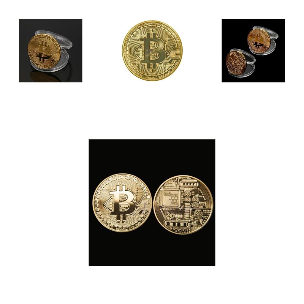 Памятная монета Bitcoin с металлическим основанием и акриловым дисплеем для деловых подарков