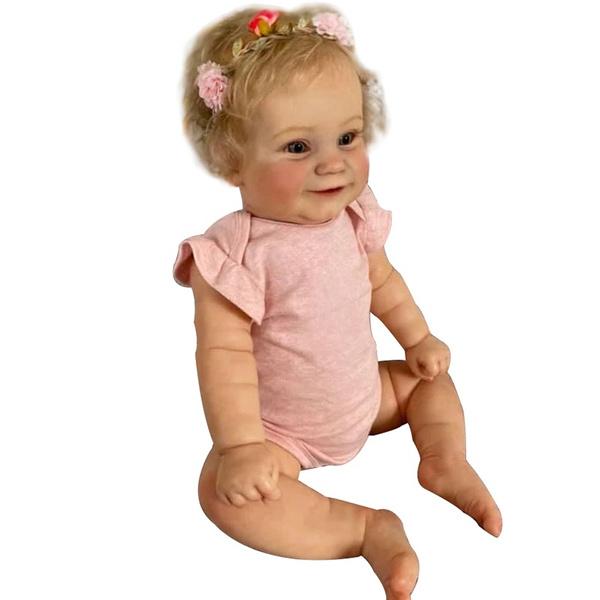 60cm Reborn Toddler Cute Girl Doll with Rooted Blonde