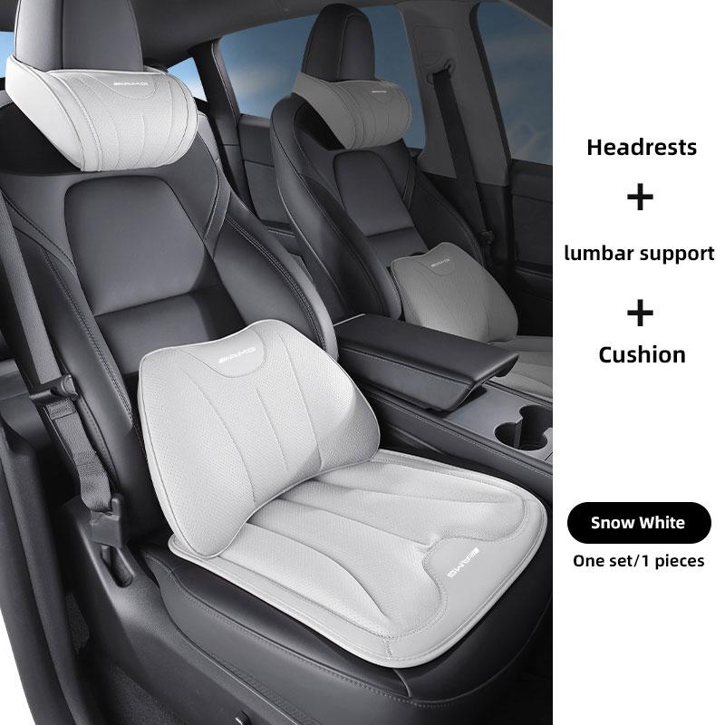 TWEK4 Car Headrest PU Leather Protection Lumbar Cushion Seat Interior Kit Accessories Car Hub Cap For Mercedes Benz AMG W214 W205 W204