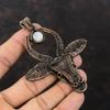 Подвеска Rainbow Moonstone, медная проволочная обертка, драгоценный камень, ювелирное изделие, кулон ручной работы, уникальное медное ювелирное изделие, кулон в виде головы быка, подарок для него