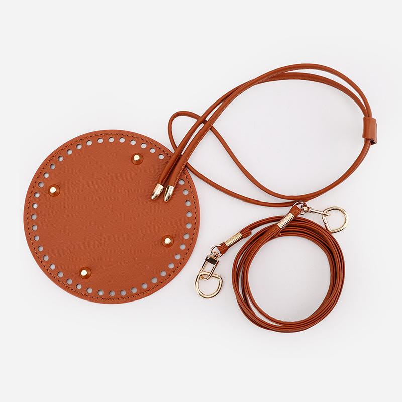 Аксессуары для багажа Сумка-ведро ручной вязки DIY, сумка из ПУ материала, дно, шнурок, плечевой ремень, трехкомпонентный, оптовая продажа