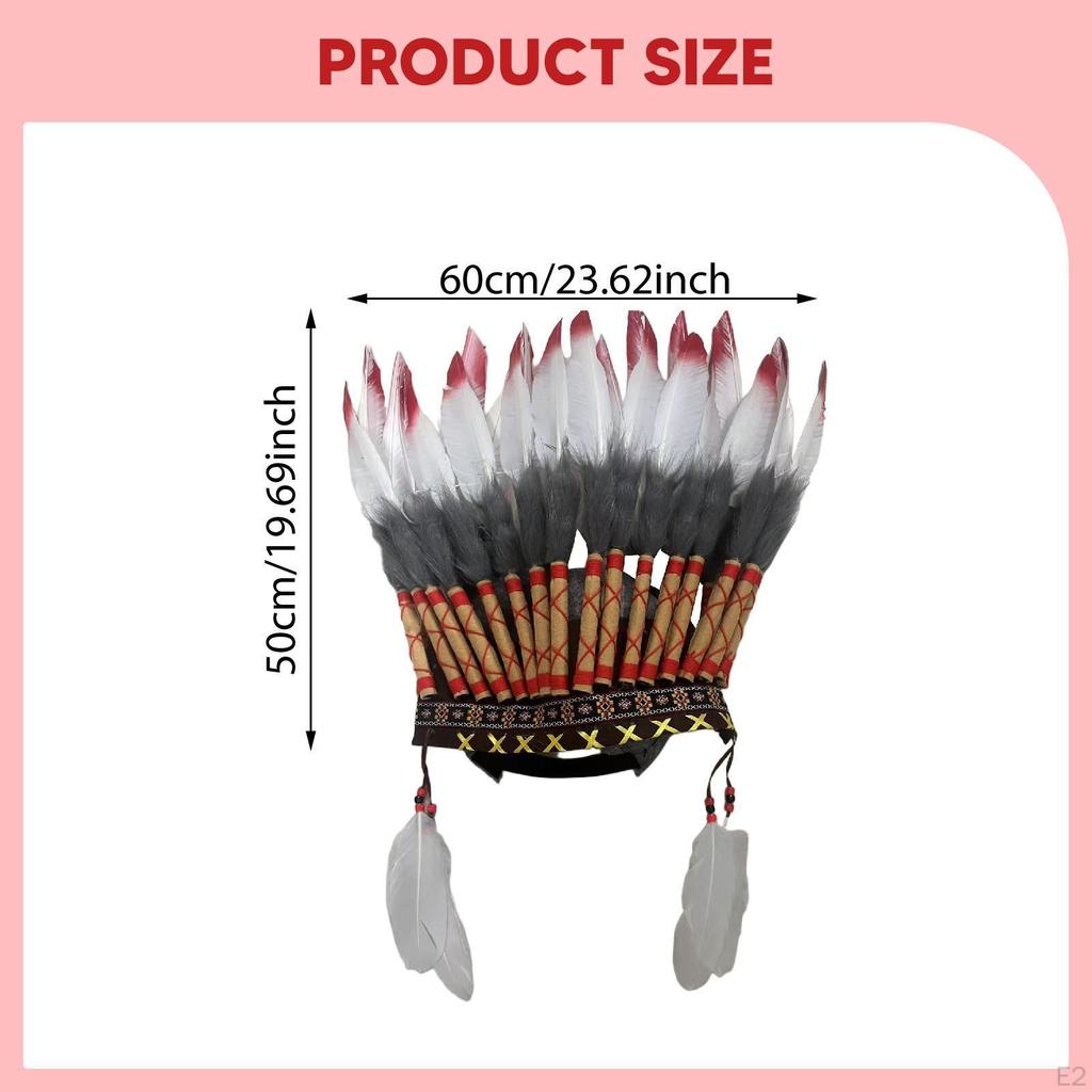 Indian Artificial Feather Headdress,Headwear for Holiday Role Play Fancy Dress
