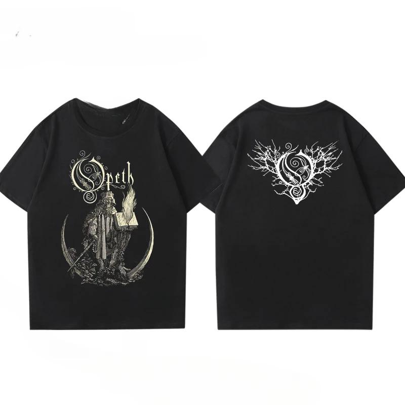 Винтажная футболка с принтом прогрессив-дэт-метал группы для мужчин и женщин, модная футболка с коротким рукавом группы Opeth, уличная одежда, летняя футболка