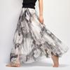 Summer European and American New Style Retro Beach Skirt, Bohemian Long Skirt, Printed Chiffon Skirt