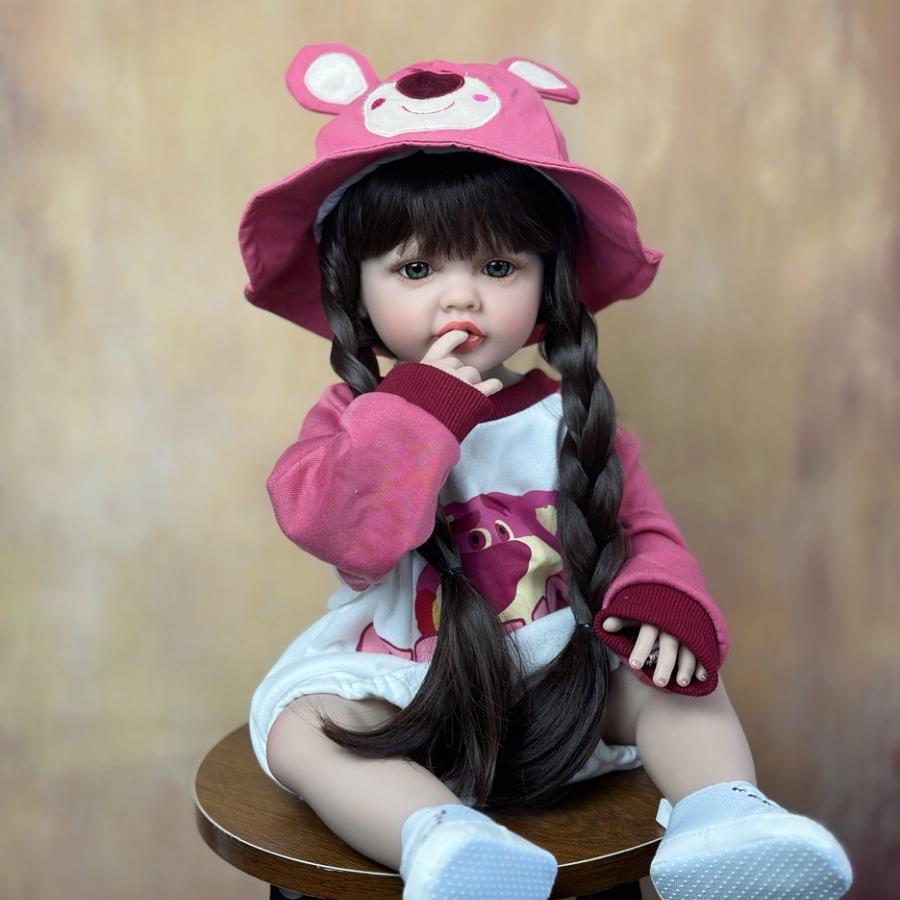 BZDOLL Реалистичная кукла с полным виниловым телом и длинными волосами, кукла-реборн, девочка, 55 см, 22 дюйма, принцесса, малышка, бебе