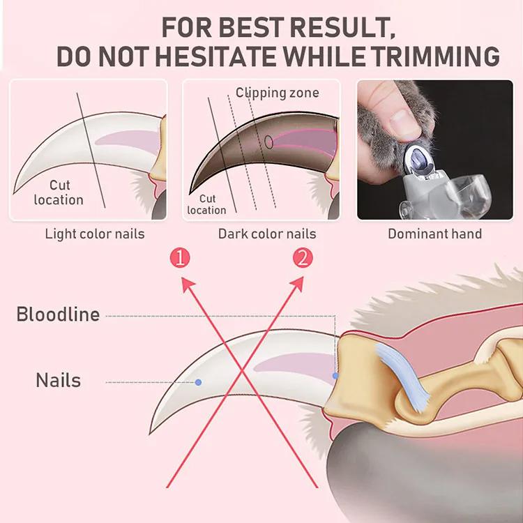 Профессиональные ножницы для стрижки когтей для домашних животных со светодиодной подсветкой, кусачки для когтей для кошек и собак, инструмент, ножницы, ножницы для стрижки когтей, ножницы для домашних животных
