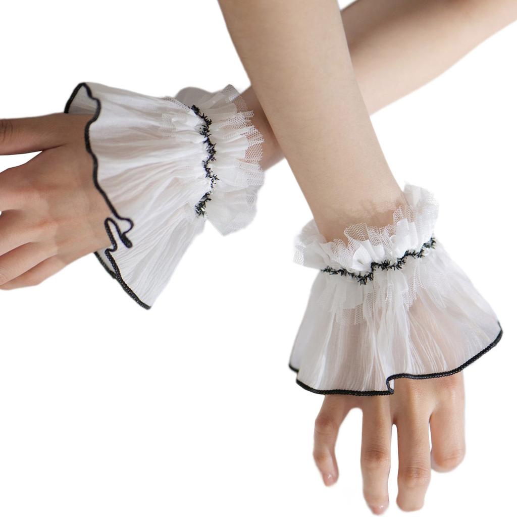 Манжеты с оборками во французском стиле, декоративные рукава для рубашки, съемные накладные рукава, удлиненные манжеты, кружевные манжеты, украшения на запястьях