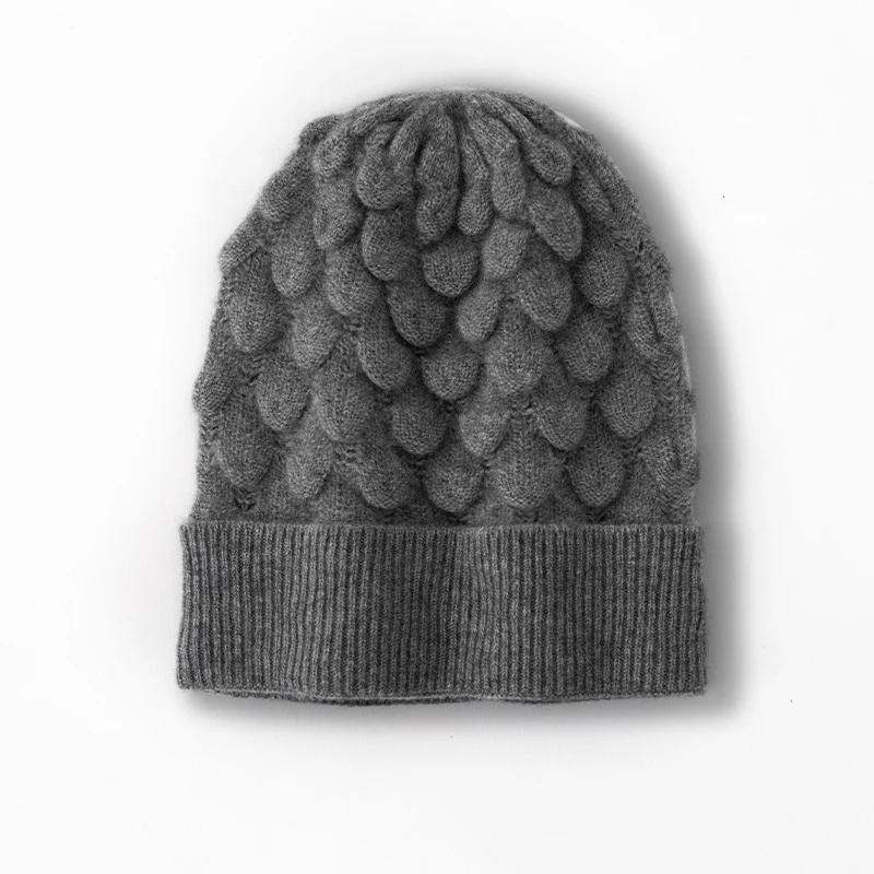 Женская шапка-бини из 100% чистого кашемира, вязаная текстурным узором, зимняя, теплая, мягкая, свободная шапка-носок, аксессуар для холодной погоды