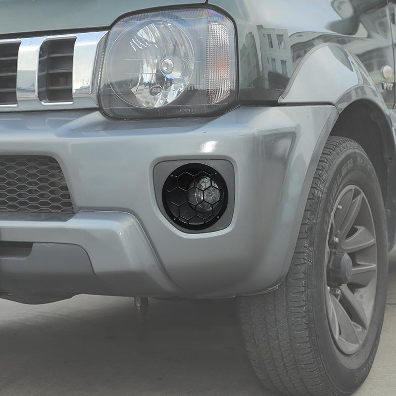 Накладка на переднюю противотуманную фару автомобиля, украшение для защиты противотуманных фар для Suzuki Jimny 2019-2023, металлические аксессуары, 2 шт.(черный)