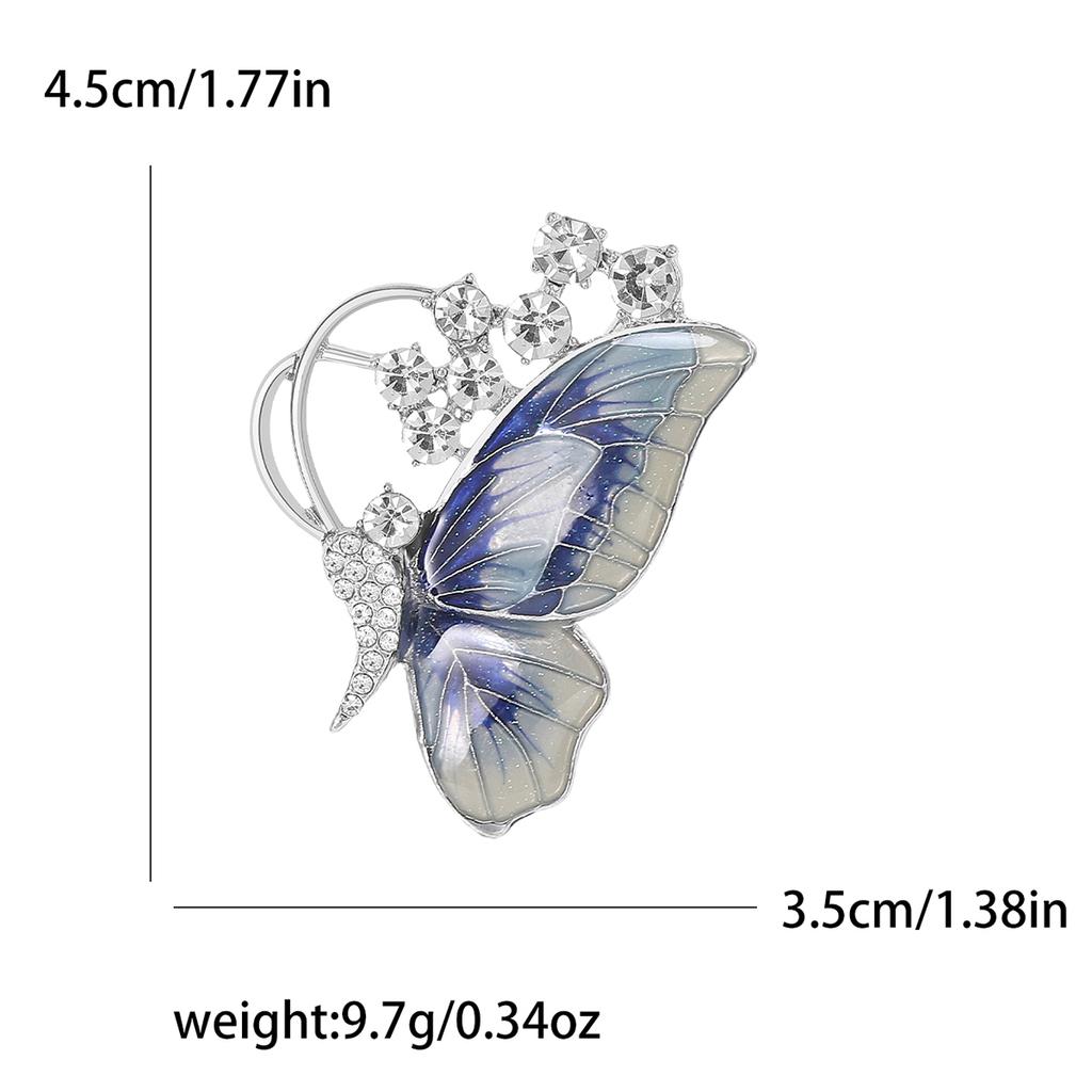 Enamel Butterfly Brooches for Women Unisex Rhinestone Insect Pins Banquet Party Backpack Gifts Jewelry Accessories