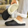 Size 47 Winter Men Slippers Warm Furry Slippers Couples Concise Indoor Home Cotton Shoes Casual Fluffy Slides Plush Fur Clogs
