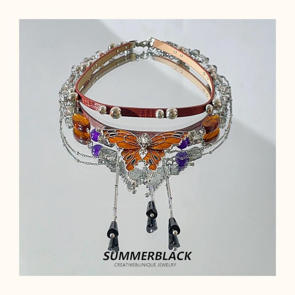 Ожерелье на ключицу «Фиолетовая бабочка» — Элегантный женский чокер с роскошным дизайном, издание 2025 года