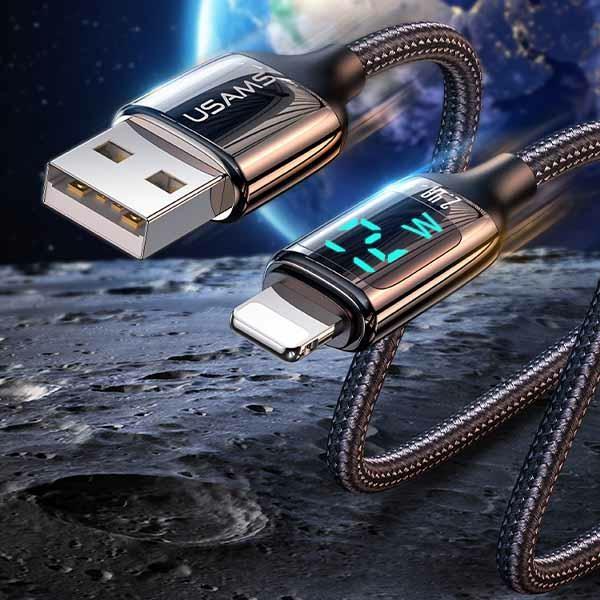 Kabel Lightning USAMS 1.2m Szybkie ładowanie Czarny
