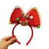 Повязка на голову с красным бархатным бантом в виде оленя - милый рождественский аксессуар для волос для девочек