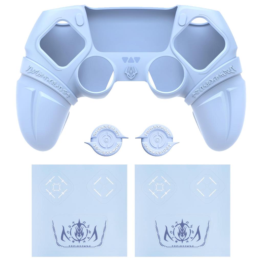 Силиконовый чехол PlayVital Runes Edition для сенсорной панели с наклейкой на упор для большого пальца и крестообразной клавишей совместим с оригинальной зарядной подставкой PS5 с чехлом