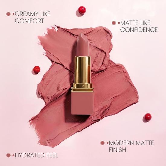 Colors Queen Nude It Creamy Matte Lipstick – 3.6g | Lightweight, Waterproof Lipstick for Women (08 - Crimson Red)