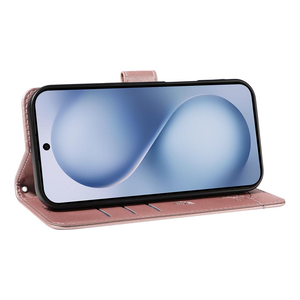 For vivo X200 FE 5G/vivo S30 Pro mini 5G Case Cat Pattern Imprint Leather Phone Cover with Wrist Strap