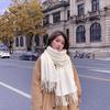 Cashmere Wool Scarf - Thick, Solid Color, Unisex, Versatile, Korean Style for Autumn/Winter.