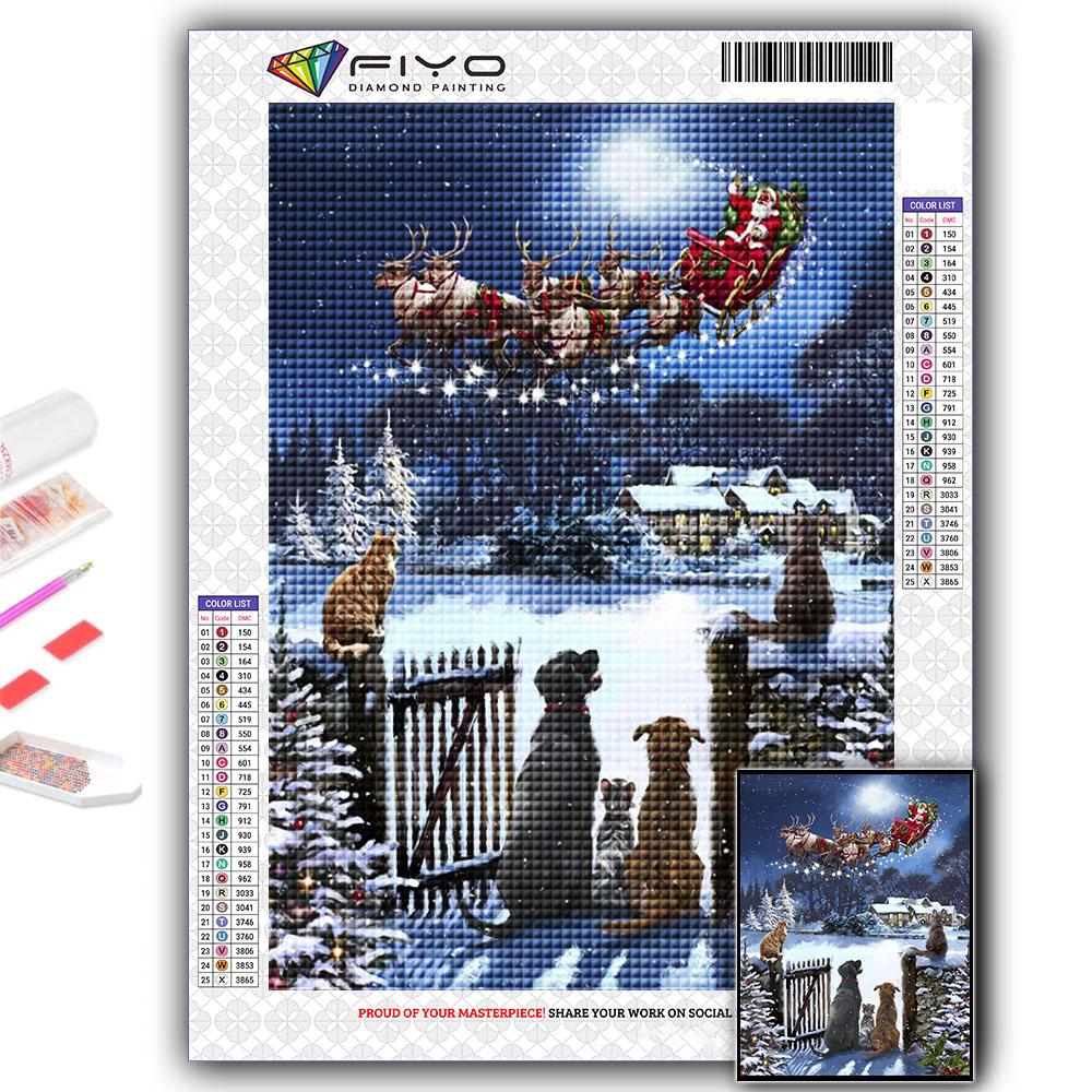 5D DIY Алмазная картина вышивка крестиком Рождественская елка Санта-Снеговик Алмазная вышивка Мозаика Настенное украшение дома
