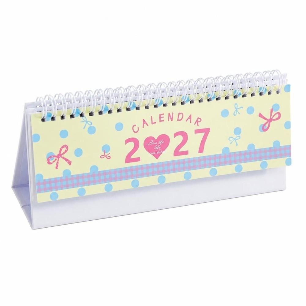 Colorful 2027 Desk Calendar Foldable Stand Flip Calendar New Coil Calendar Home Office