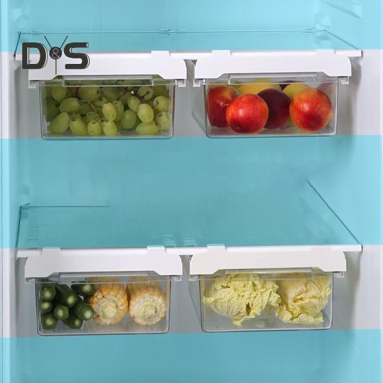 Pull-out Fridge Drawer Organizer Storage Box Large Capacity Easy Installation Transparent Refrigerator Storage Drawer Bin