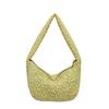 Charming Floral Ruched Tote Bag For Women 2024 Summer Sweet Versatile Shoulder Bag