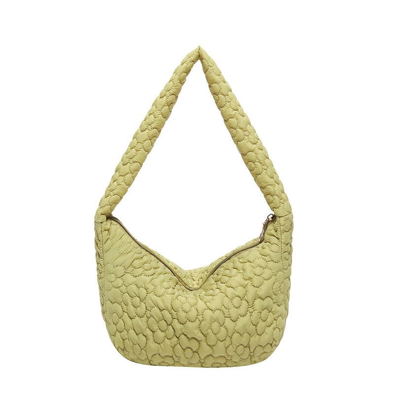 Charming Floral Ruched Tote Bag For Women 2024 Summer Sweet Versatile Shoulder Bag