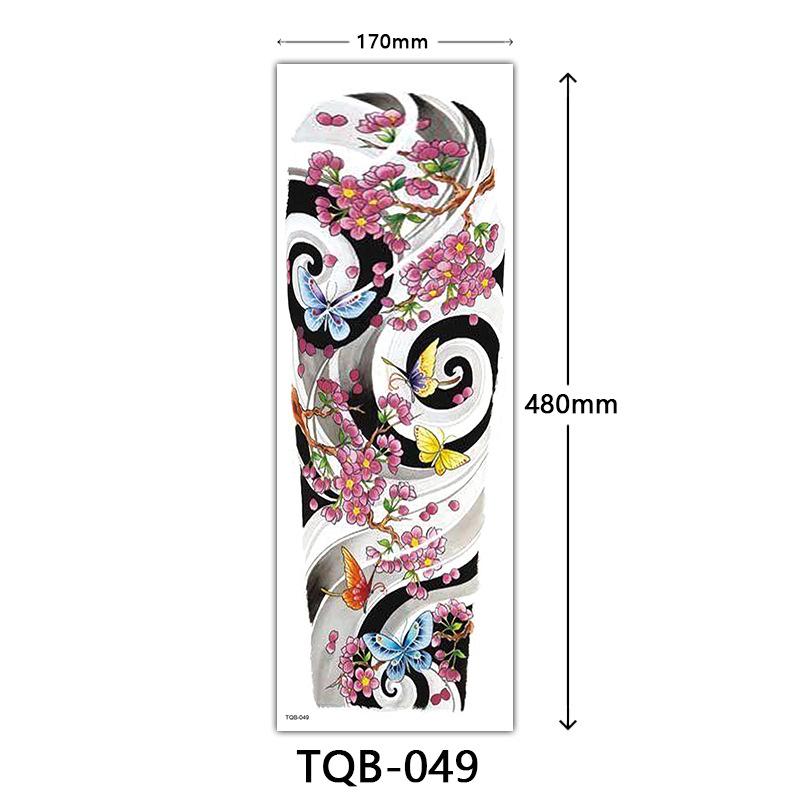 Наклейка-тату на всю руку, Наклейка-тату на всю руку с большой картинкой, Наклейка-тату с цветами на руку Тату