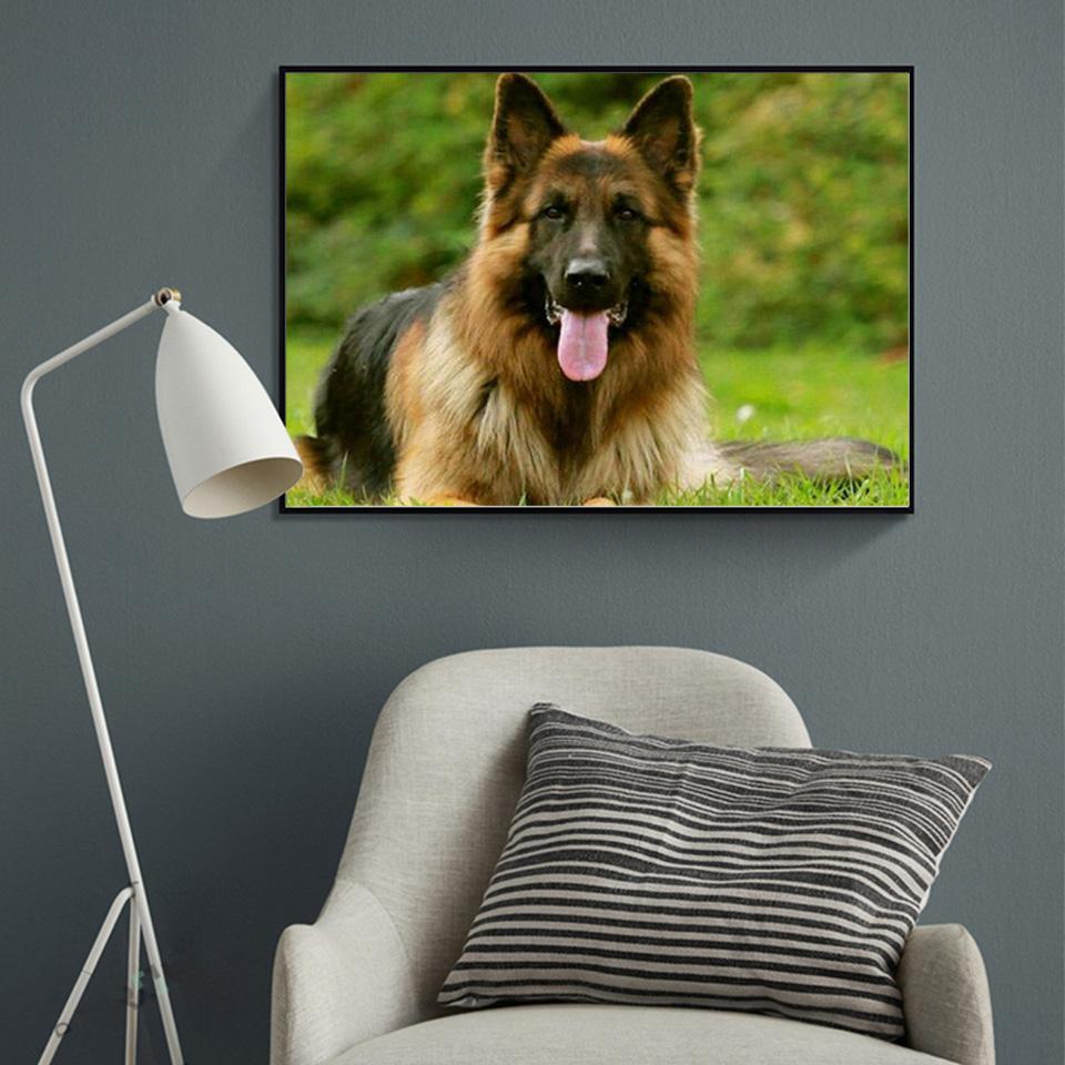 5D DIY алмазная живопись животное собака горный хрусталь художественная картина овчарка Алмазная вышивка горный хрусталь мозаика домашний декор подарочный комплект