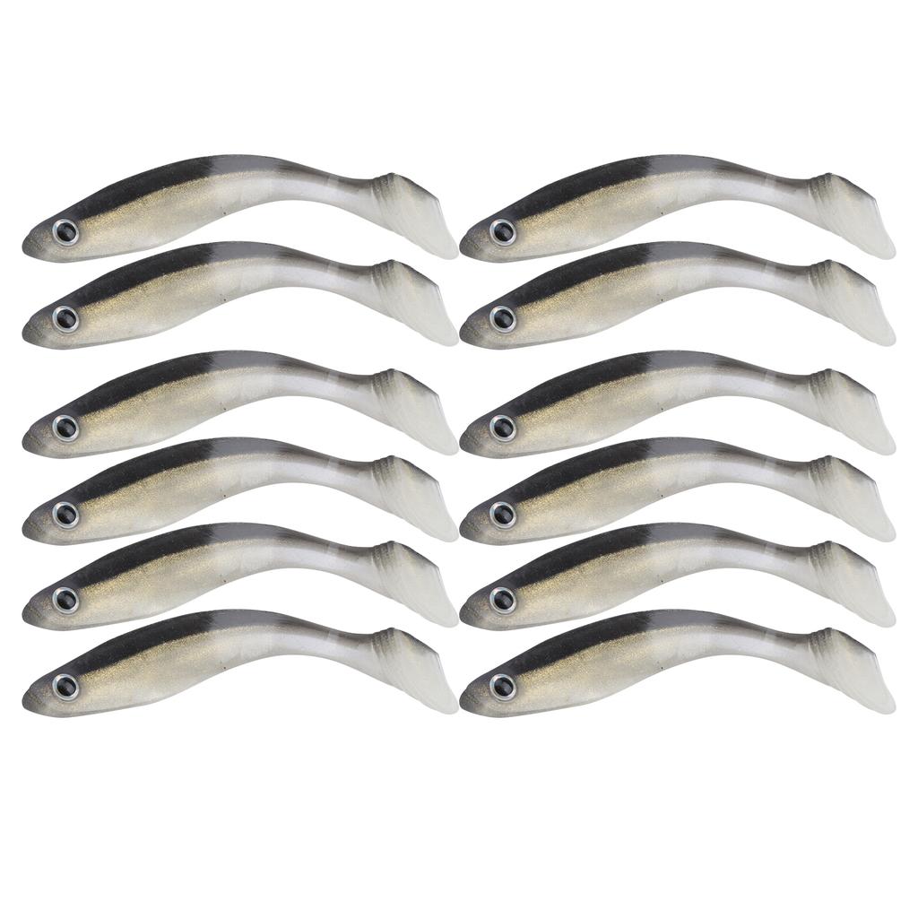 2 комплекта Искусственная имитация Черная спинка Двухцветная Мягкая силиконовая приманка Рыболовные снасти