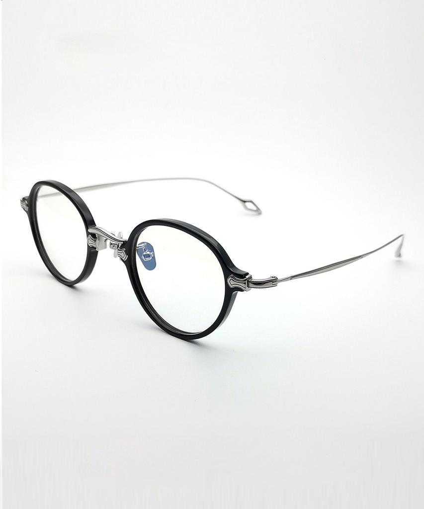 Lingkeonpeuleim 0706 Mad Craft Pure Titanium Eyeglass Frames Silver