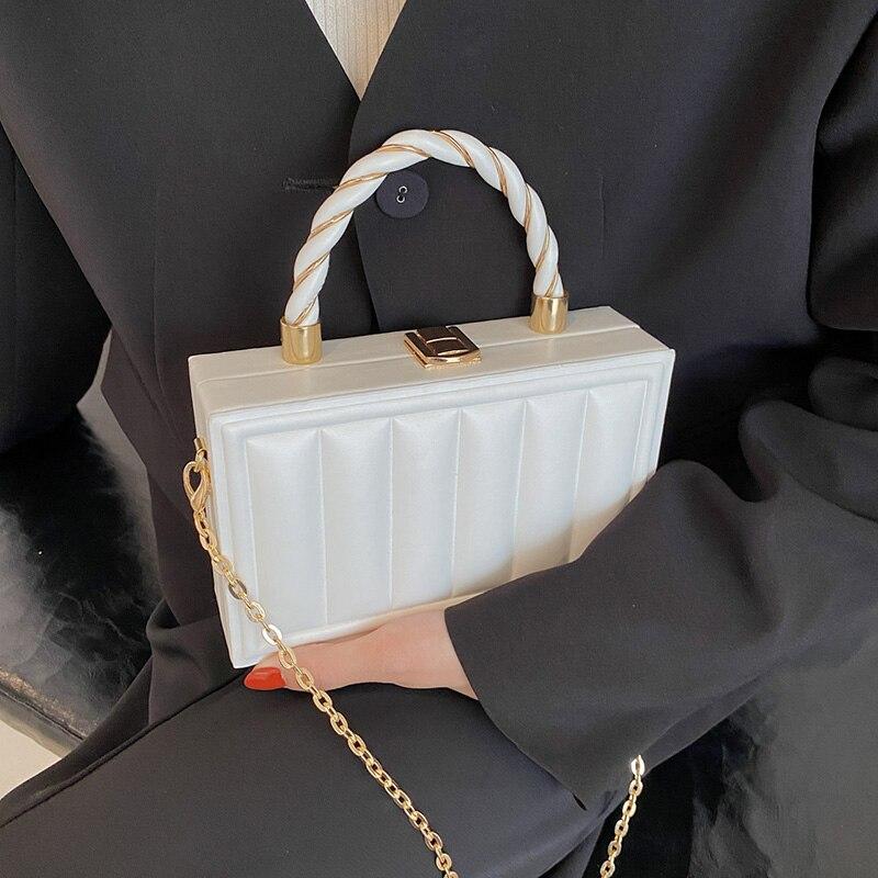 Роскошная женская маленькая сумка через плечо с цепочкой, брендовая женская белая розовая сумка и кошельки, клатч, вечерняя сумка, мини-чемодан