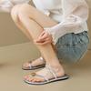 Weiwei Girl 233-2 One-word with Toe Cool Slippers Women's Summer Wear Flat-bottomed Fashion Split-toe Sandals Women's Korean Version