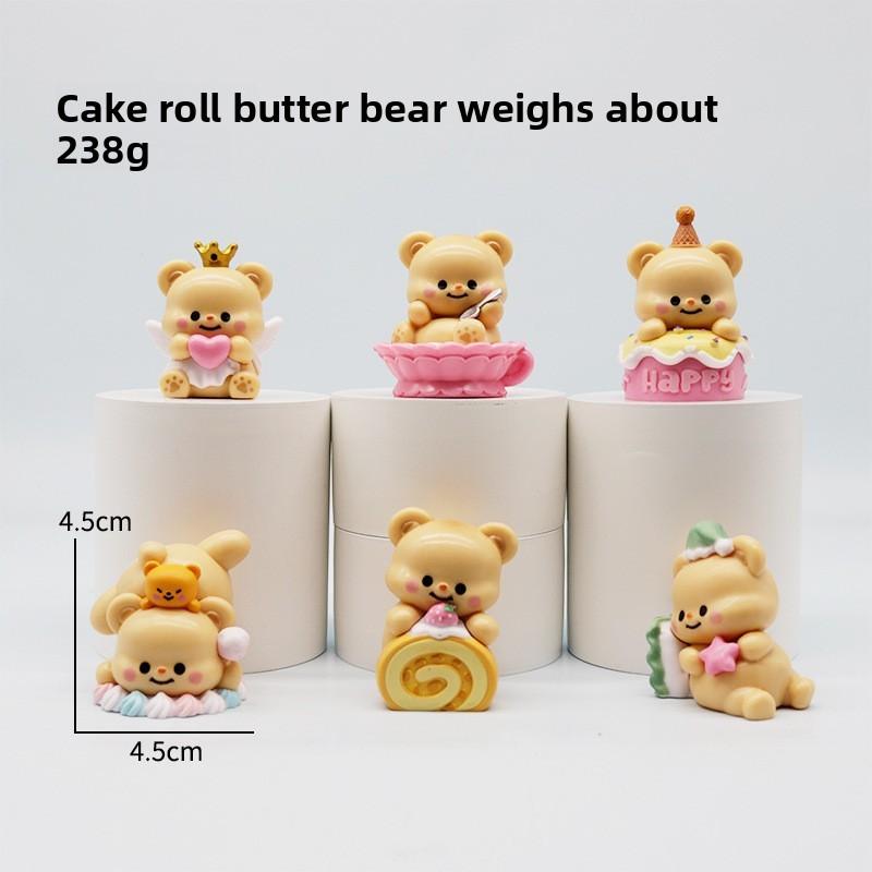 Butter Bear Pvc Collectible Figurine With Cute Dessert Design For Gift Collectors