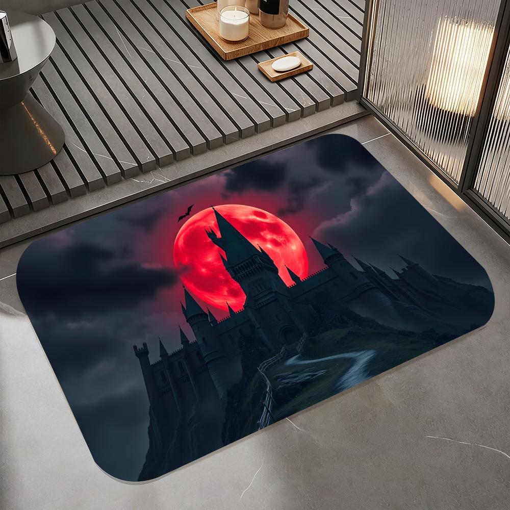 Anime D-Dracula Floor Mat Diatomite Bath Mat, Quick Dry Absorbent Non-Slip Door Mat