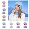 Neck Warmer Women Warm Knitted Hat Thicken Winter Hat Mask Scarf Winter Beanie Hats Scarf Set Ski