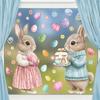 PVC Bunny Glass Electrostatic Film Cartoon Rabbit Happy Easter Bunny Decal  Glass Mirror