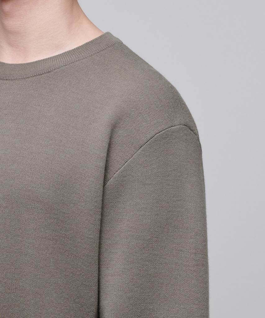 MUSINSA STANDARD Minimal Crew Neck Knit [Dusty Beige]