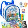 Bluey Ultimate Activity Backpack Make a Sun Catcher and Show Off a Surprise Scene Travel Road Trip Toys Perfect Gift for Toddlers Bluey Birthday
