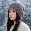 Женская осенне-зимняя шерстяная шапка, теплая защита ушей, шапка-бини, двухслойный утепленный головной убор, головной убор, женский