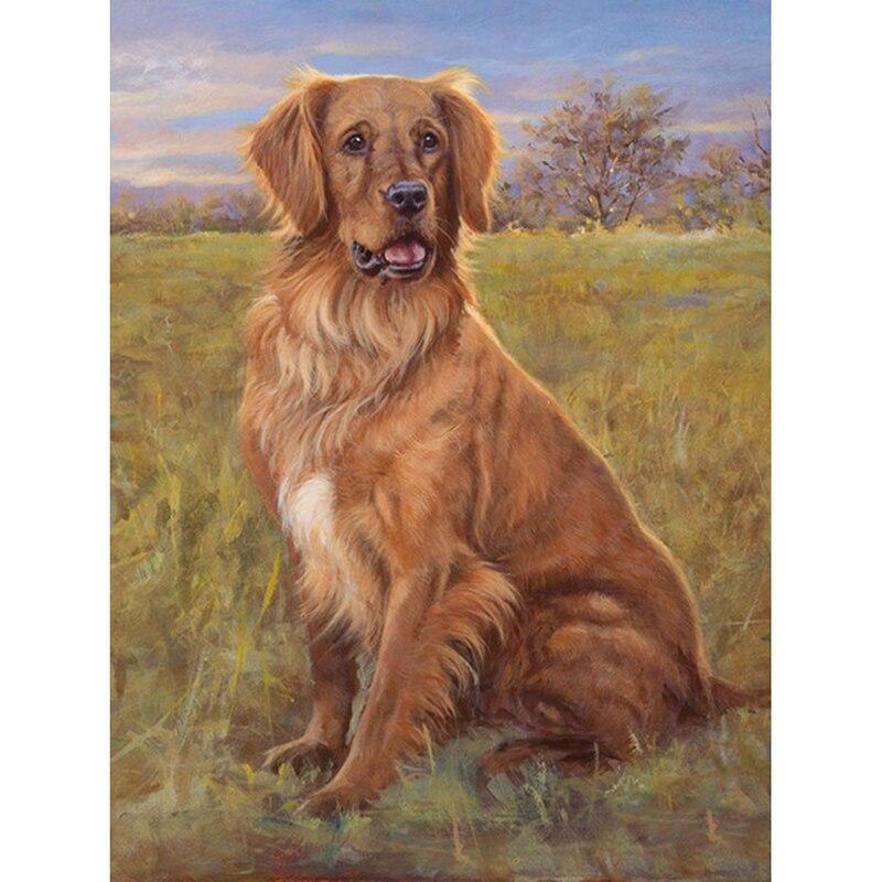 DIY5D Diamond Painting Dog Diamond Embroidery Rhinestone Full Round/Mosaic Animal Cross Stitch Home Decor Manual Art Gift