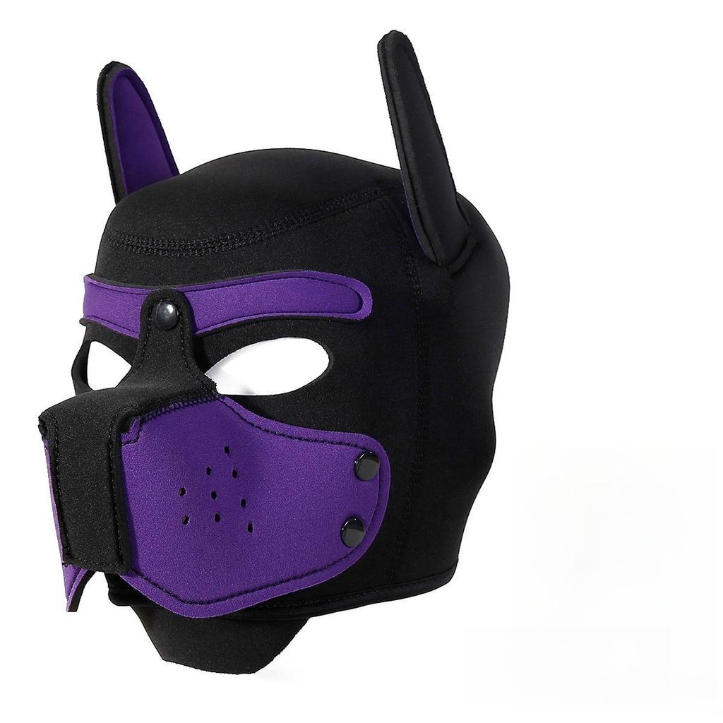 BDSM Large Size Puppy Hood Full Head Mask Dog Cosplay with Ears for Women Role Play Costume Party Fancy Dress Accessory