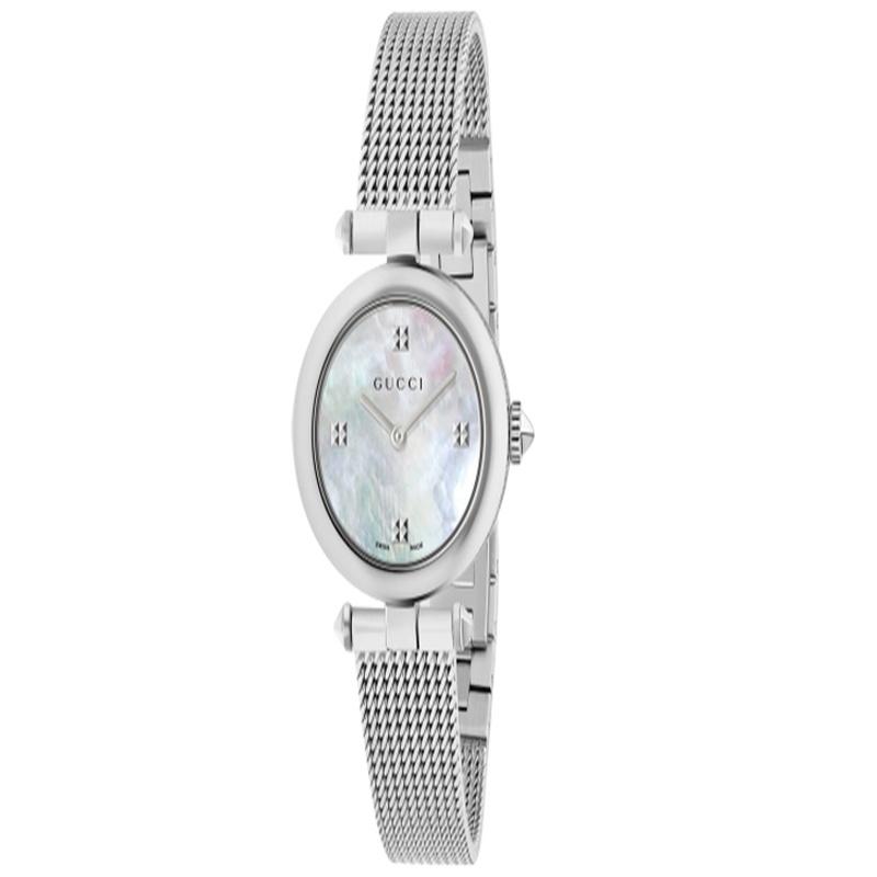 GUCCI Diamantissima watch quartz movement stainless steel strap mother-of-pearl dial women's watch casual fashion YA141504